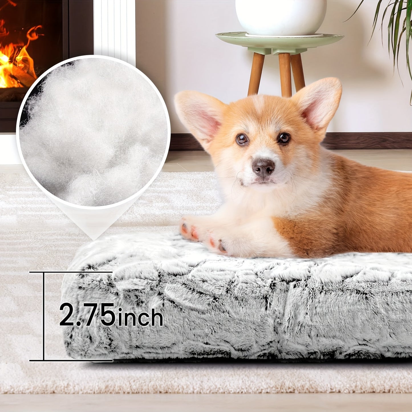 Calming Washable Dog Bed With Soft Faux Fur For Dogs