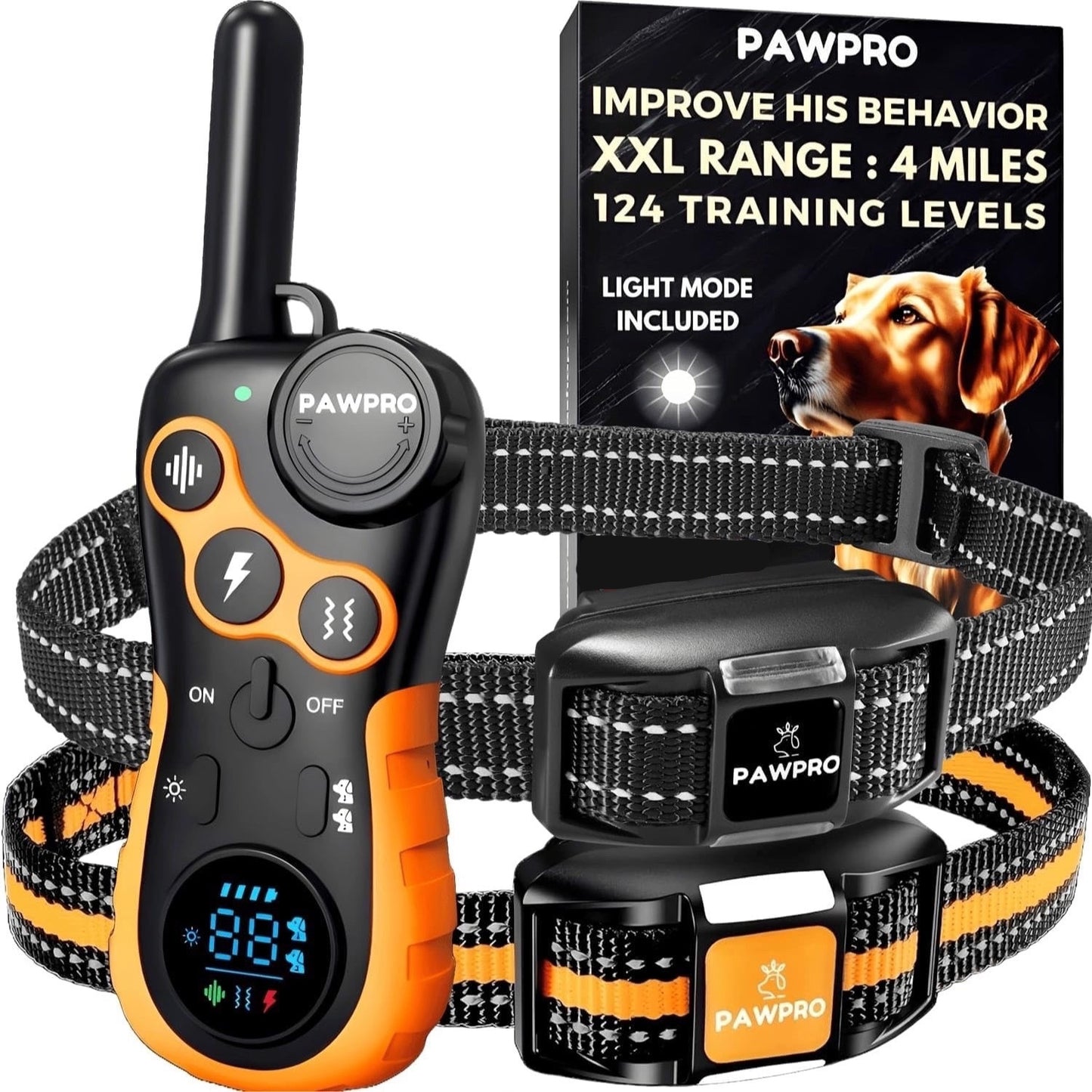 Long Range Dog Training Collar With Remote And Night Light