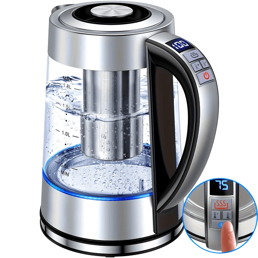 Electric Glass Kettle 12 Temperature Controls Keep Warm