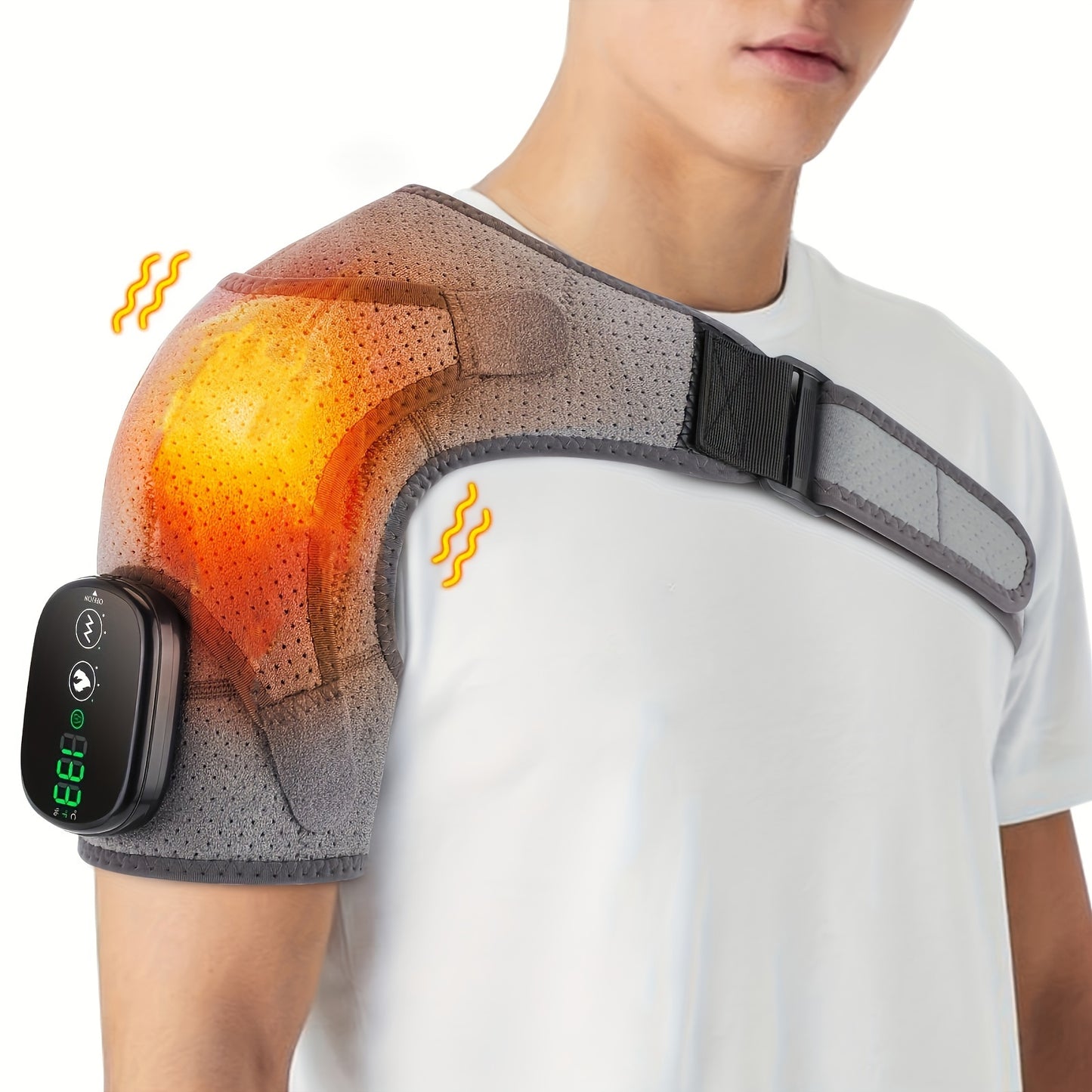 Wireless Heating Massager Shoulder Wrap 3 Heat Vibration